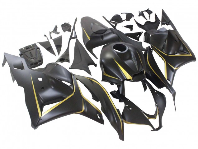 Purchase 2009-2012 Matte Black Gold Honda CBR600RR Motorcycle Fairings UK