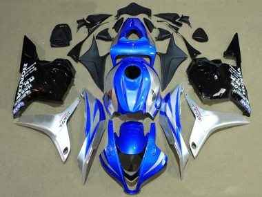 Purchase 2009-2012 Silver Blue Glossy Black Racing Honda CBR600RR Motorcycle Fairings UK