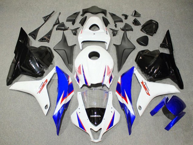 Purchase 2009-2012 White Blue Glossy Black Honda CBR600RR Bike Fairings UK