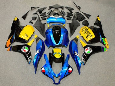 Purchase 2009-2012 Blue Yellow Glossy Black Shark 46 Honda CBR600RR Motorcycle Fairings UK