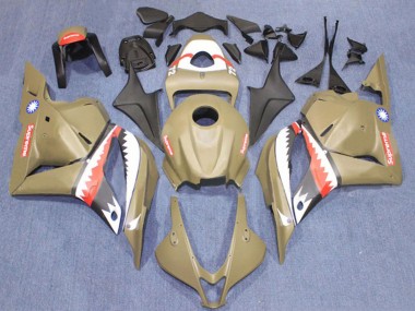 Purchase 2009-2012 Brown White Red Shark Honda CBR600RR Motorcycle Fairings UK