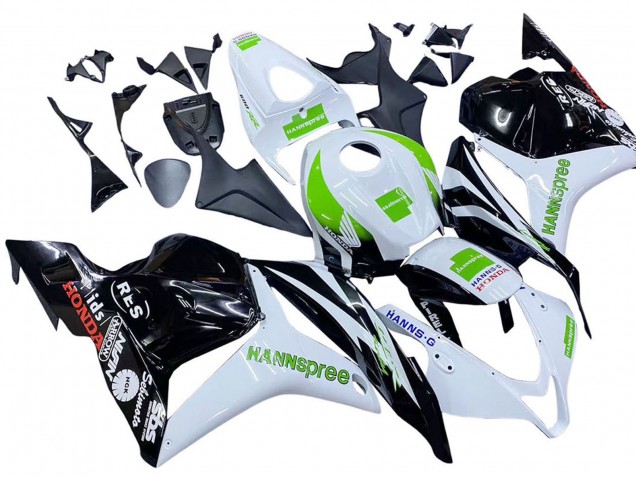 Purchase 2009-2012 White Green Glossy Black Hannspree Honda CBR600RR Motorcycle Fairings UK