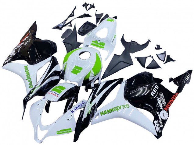 Purchase 2009-2012 White Green Glossy Black Hannspree Honda CBR600RR Motorcycle Fairings UK