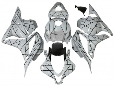 Purchase 2009-2012 White Grey Black Lines Honda CBR600RR Motorcycle Fairings UK