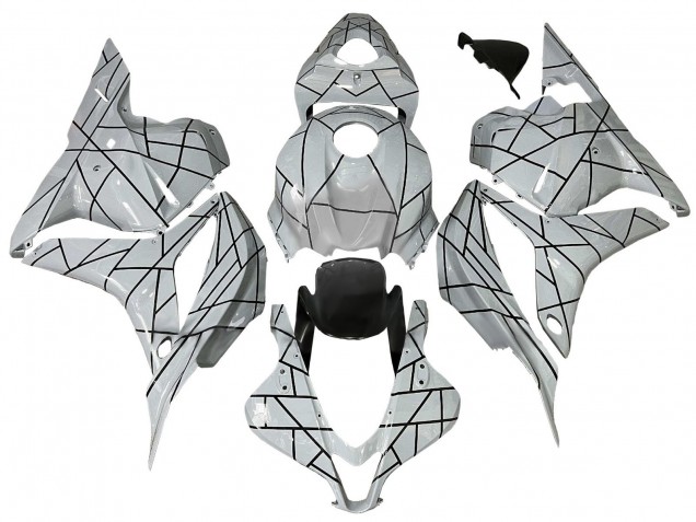 Purchase 2009-2012 White Grey Black Lines Honda CBR600RR Motorcycle Fairings UK