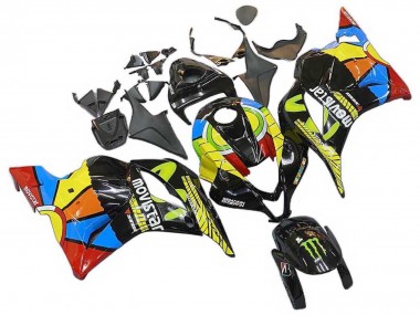 Purchase 2009-2012 Black Multicolor MoviStar Honda CBR600RR Motorcycle Fairings UK