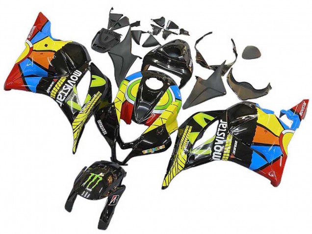 Purchase 2009-2012 Black Multicolor MoviStar Honda CBR600RR Motorcycle Fairings UK