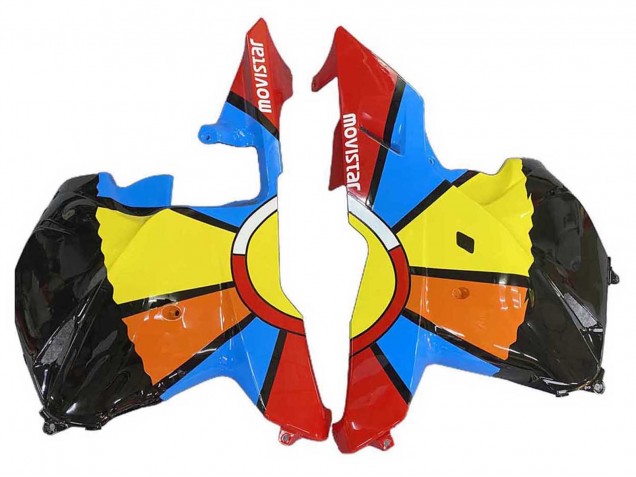 Purchase 2009-2012 Black Multicolor MoviStar Honda CBR600RR Motorcycle Fairings UK