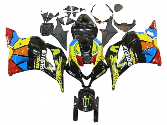 Purchase 2009-2012 Black Multicolor MoviStar Honda CBR600RR Motorcycle Fairings UK