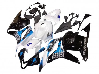 Purchase 2009-2012 White Blue Glossy Black Honda CBR600RR Motorcycle Fairings Kit UK