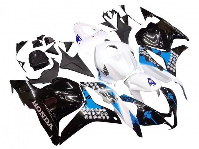 Purchase 2009-2012 White Blue Glossy Black Honda CBR600RR Motorcycle Fairings Kit UK