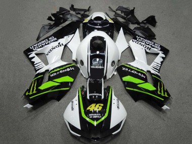 Purchase 2009-2012 White Green Glossy Black Semakin Didepan Monster 46 Honda CBR600RR Motorcycle Fairings UK