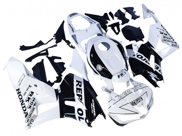 Purchase 2013-2023 White Glossy Black Repsol Honda CBR600RR Motorcycle Fairings UK