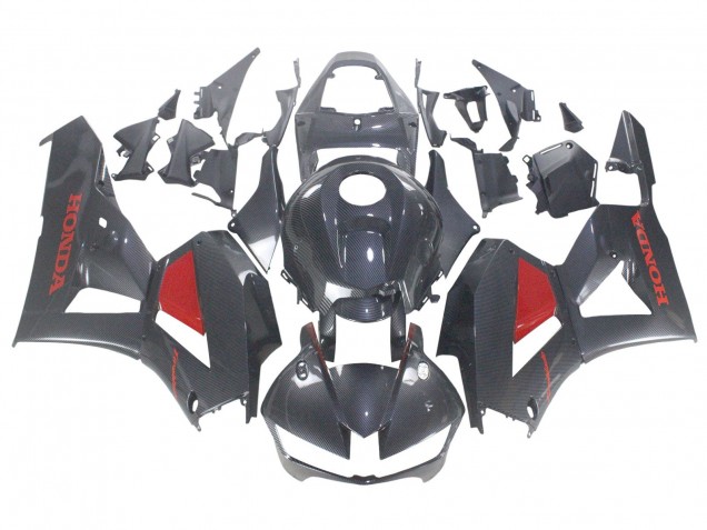Purchase 2013-2023 Black Carbon Fiber Red Honda CBR600RR Motorcycle Fairings UK