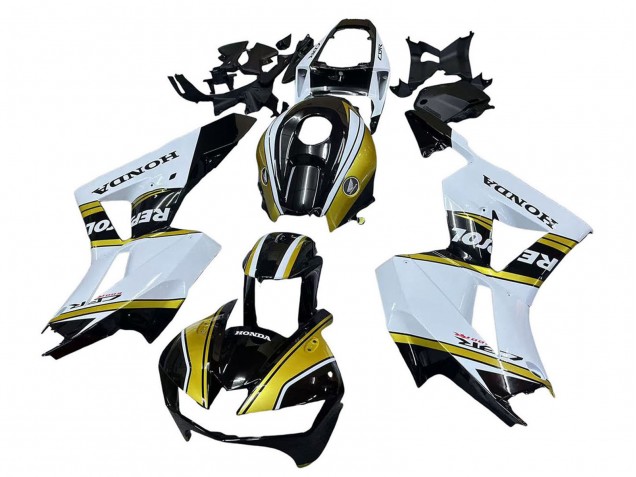 Purchase 2013-2023 White Gold Glossy Black Repsol Honda CBR600RR Motorcycle Fairings UK