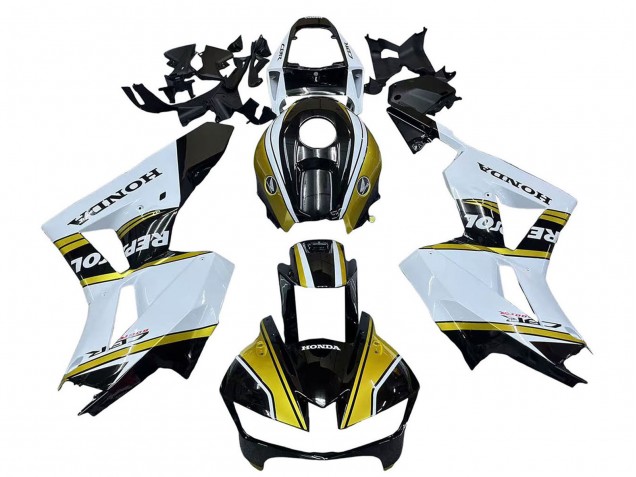 Purchase 2013-2023 White Gold Glossy Black Repsol Honda CBR600RR Motorcycle Fairings UK