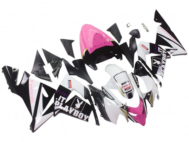 Purchase 2004-2005 Black Pink White Playboy Motul Kawasaki ZX10R Motorcycle Fairings UK