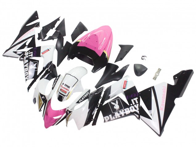 Purchase 2004-2005 Black Pink White Playboy Motul Kawasaki ZX10R Motorcycle Fairings UK