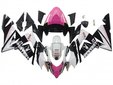 Purchase 2004-2005 Black Pink White Playboy Motul Kawasaki ZX10R Motorcycle Fairings UK