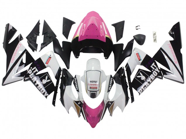 Purchase 2004-2005 Black Pink White Playboy Motul Kawasaki ZX10R Motorcycle Fairings UK