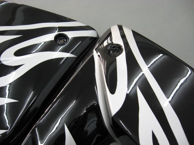 Purchase 2004-2005 Black with White Flame Kawasaki ZX10R Motorcycle Fairings UK