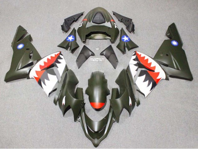 Purchase 2004-2005 Silver Black Ninja Kawasaki ZX10R Motorcycle Fairings UK