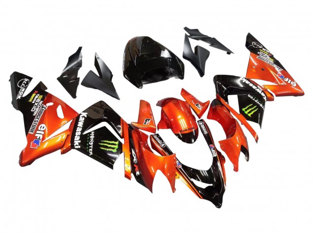 Purchase 2004-2005 Burnt Orange Black Monster Elf Kawasaki ZX10R Motorcycle Fairings UK