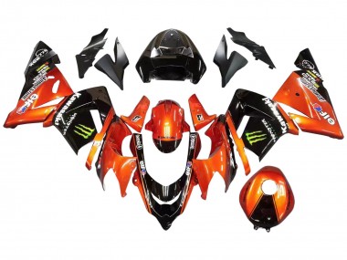 Purchase 2004-2005 Burnt Orange Black Monster Elf Kawasaki ZX10R Motorcycle Fairings UK
