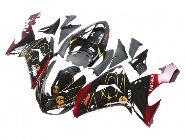 Purchase 2006-2007 Black Red Gold BACARDI Kawasaki ZX10R Motorcycle Fairings UK
