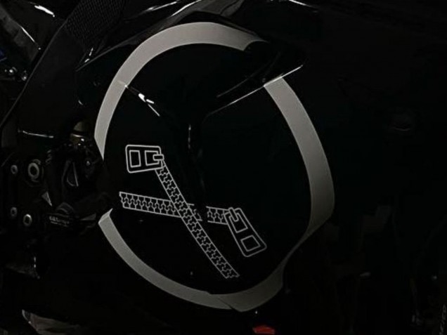 Purchase 2006-2007 Glossy Black White Circle Kawasaki ZX10R Motorcycle Fairings UK