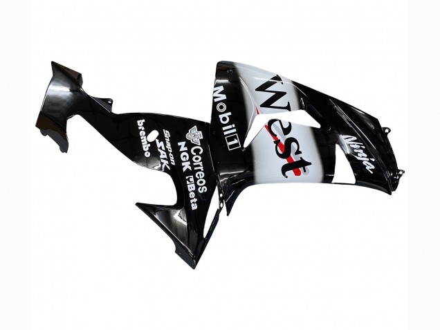 Purchase 2006-2007 Glossy Black White West Kawasaki ZX10R Motorcycle Fairings UK