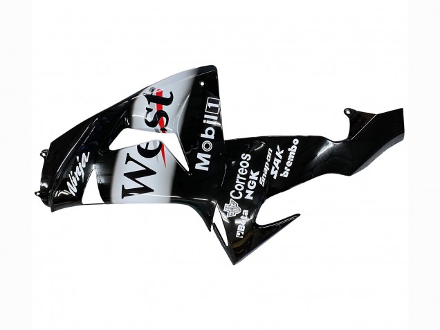 Purchase 2006-2007 Glossy Black White West Kawasaki ZX10R Motorcycle Fairings UK