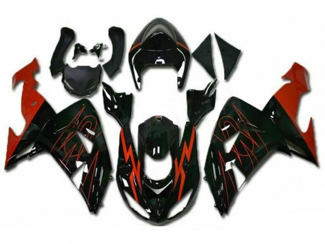 Purchase 2006-2007 Glossy Black Red Kawasaki ZX10R Motorcycle Fairings UK