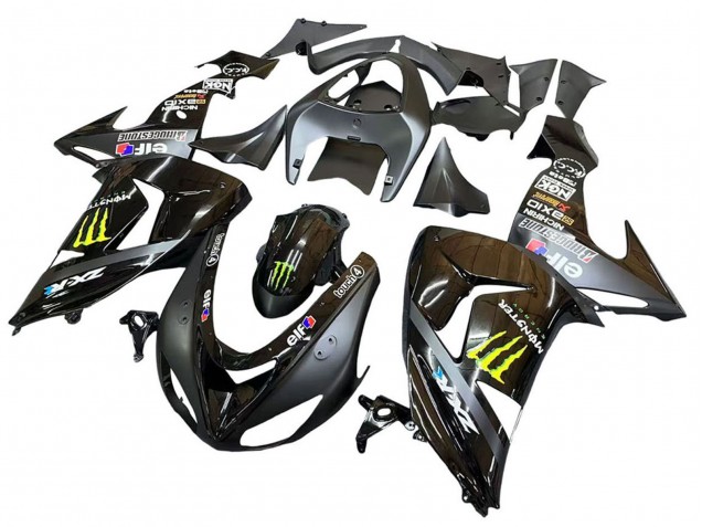 Purchase 2006-2007 Grey Yellow Glossy Black Monster Elf Kawasaki ZX10R Motorcycle Fairings UK