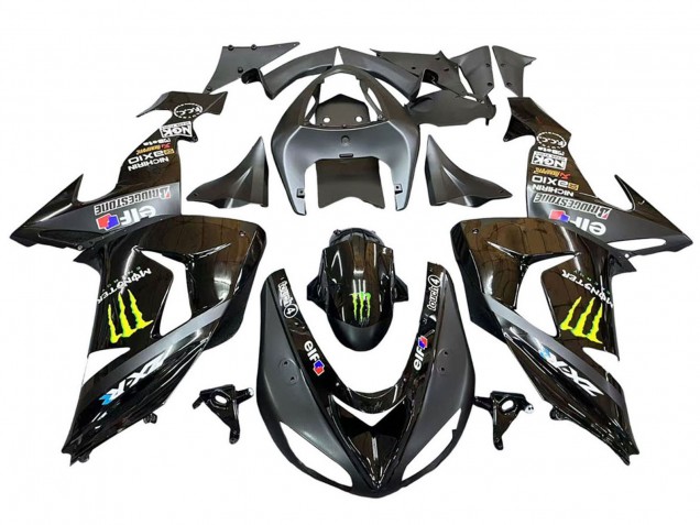 Purchase 2006-2007 Grey Yellow Glossy Black Monster Elf Kawasaki ZX10R Motorcycle Fairings UK