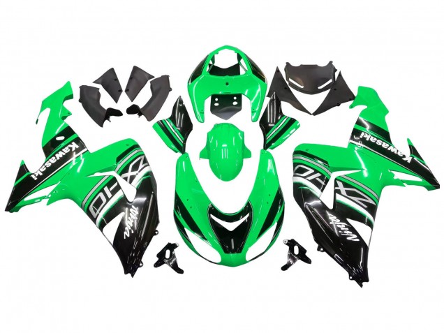 Purchase 2006-2007 Green White Black Kawasaki ZX10R Motorcycle Fairing Kits UK