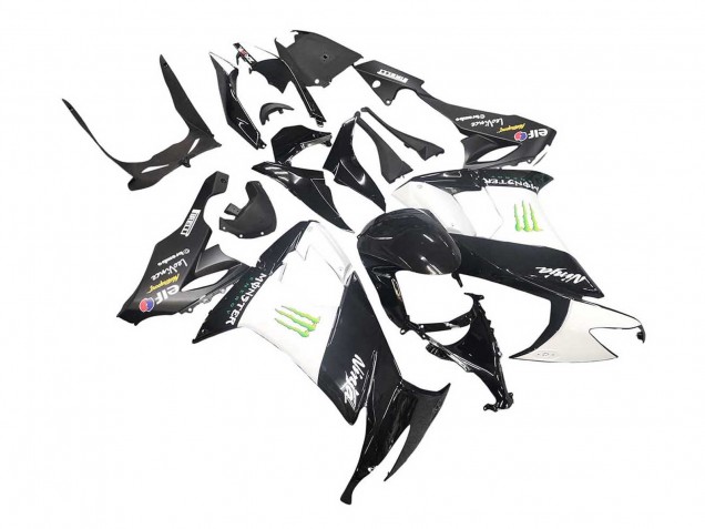 Purchase 2008-2010 Glossy Black White Green Monster Elf Kawasaki ZX10R Motorcycle Fairings UK