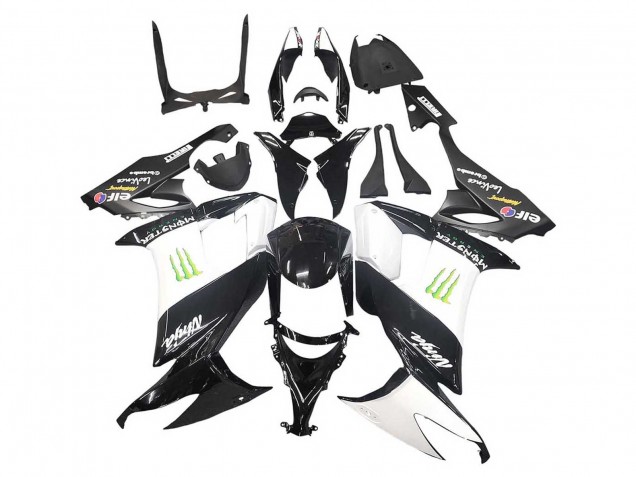 Purchase 2008-2010 Glossy Black White Green Monster Elf Kawasaki ZX10R Motorcycle Fairings UK
