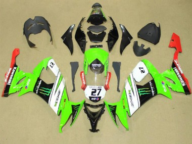 Purchase 2008-2010 Green White Red Black Elf Green Monster Energy 27 Kawasaki ZX10R Motorcycle Fairings UK