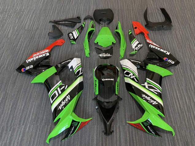 Purchase 2008-2010 Green White Red Black Elf Monster Energy Kawasaki ZX10R Motorcycle Fairings UK