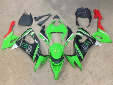 Purchase 2008-2010 Green White Black Red Monster Kawasaki ZX10R Motorcycle Fairings UK