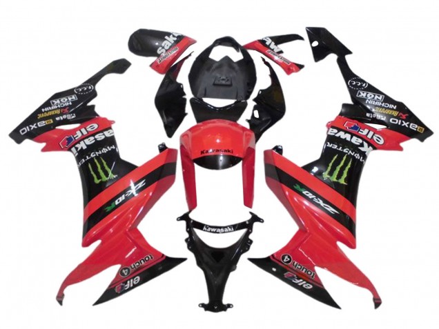 Purchase 2008-2010 Red Black Green Monster Elf 27 Kawasaki ZX10R Motorcycle Fairings UK