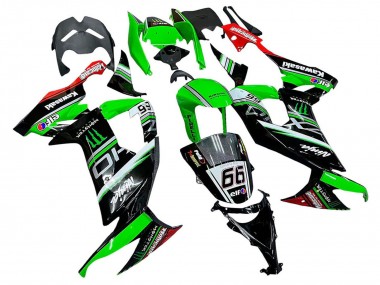 Purchase 2008-2010 Green White Red Black Monster Elf 66 Kawasaki ZX10R Motorcycle Fairings UK