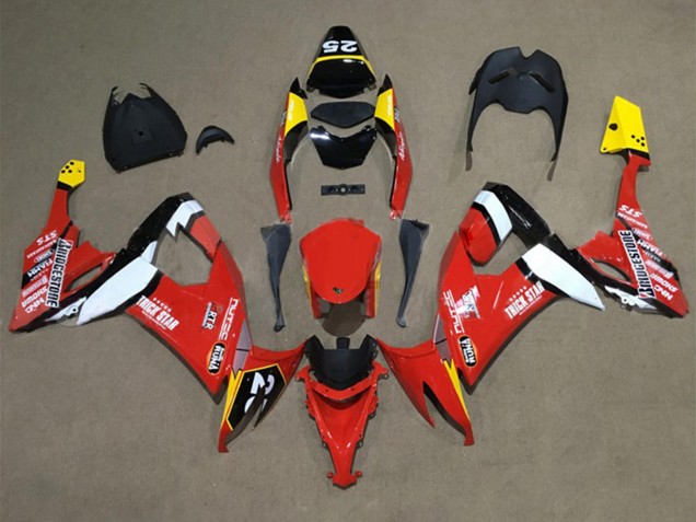 Purchase 2008-2010 Red Yellow White Black Kawasaki ZX10R Motorcycle Fairings UK