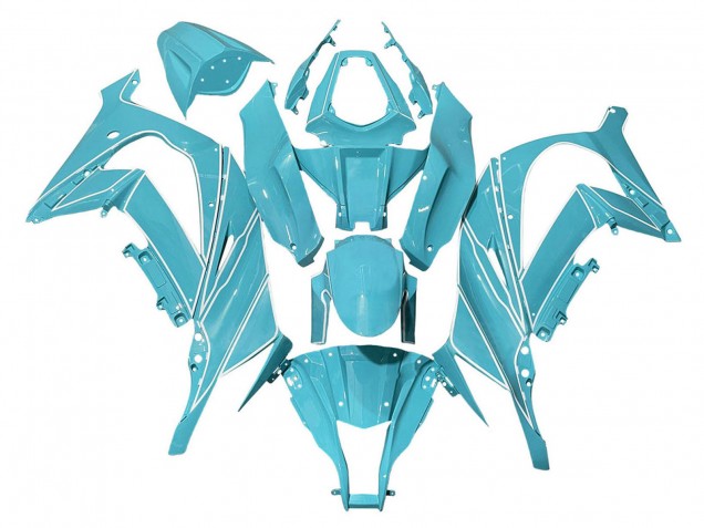 Purchase 2008-2010 Light Blue White Lines Kawasaki ZX10R Motorcycle Fairings UK