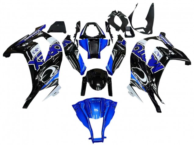 Purchase 2011-2015 Blue White Glossy Black Kawasaki ZX10R Motorcycle Fairings UK