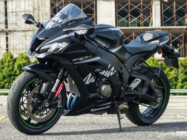 Purchase 2011-2015 Matte Black White Green Snow Decal Kawasaki ZX10R Motorcycle Fairings UK
