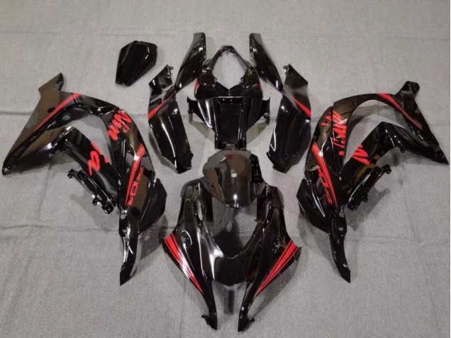 Purchase 2016-2020 Glossy Black Red Kawasaki ZX10R Motorcycle Fairings UK
