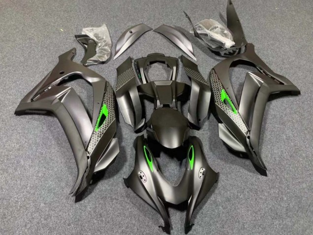 Purchase 2016-2020 Matte Black Green Honeycomb Kawasaki ZX10R Motorcycle Fairings UK