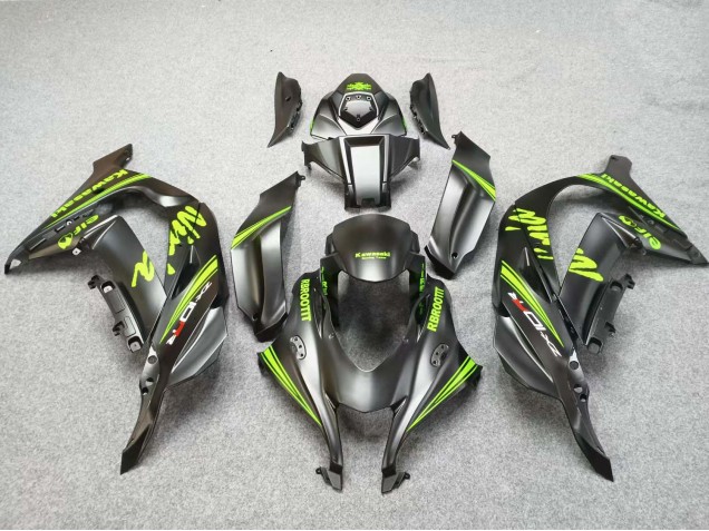 Purchase 2016-2020 Matte Black Green Kawasaki ZX10R Motorcycle Fairings UK